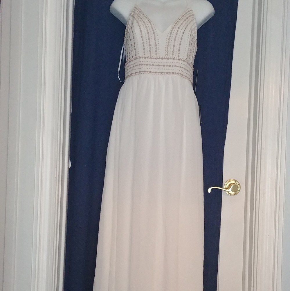 White Beaded Maxi Dress